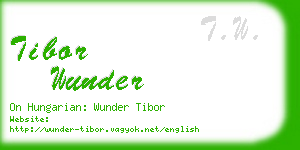 tibor wunder business card